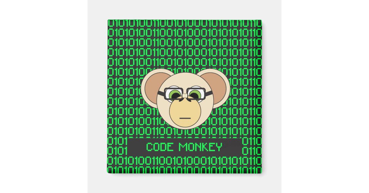Cartoon Code Monkey Geek Magnet | Zazzle