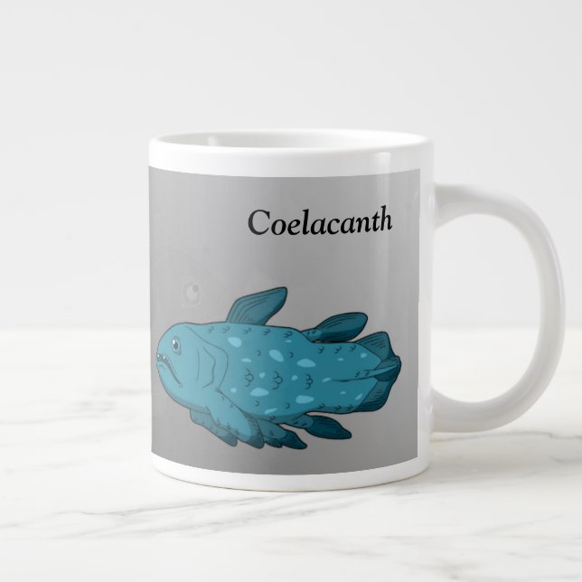Cartoon Coelacanth Large Coffee Mug (Right)