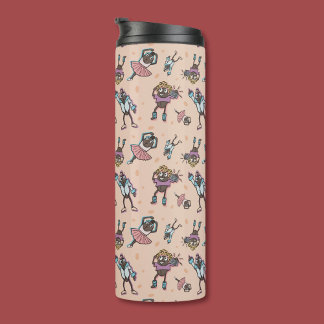 Cartoon Coffee Bean Dance Party Thermal Tumbler