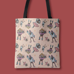 Cartoon Coffee Bean Dance Party Tote Bag