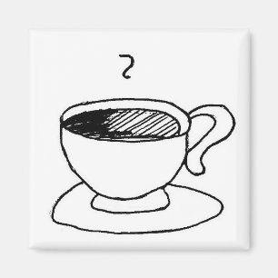 Cartoon Coffee Cup Demitasse Cute Cartoon Magnet