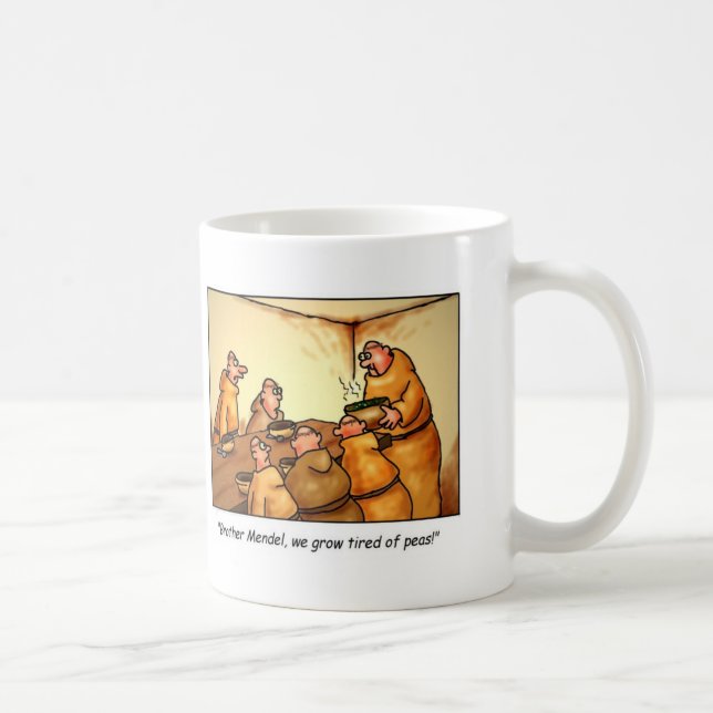 Cartoon Coffee Mug, Mendel's Peas Mug (Right)