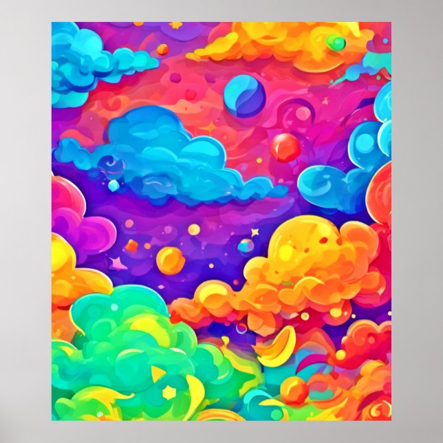 Cartoon Colour Burst Art Poster (Front)