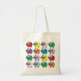 Cartoon Colourful Sheep Pattern Tote Bag