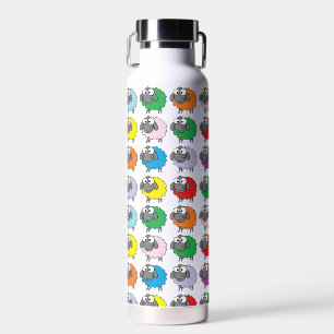 Cartoon Colourful Sheep Pattern Water Bottle