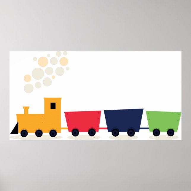 Cartoon Colourful Train Poster (Front)