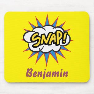 Cartoon Comic book pattern bright yellow Mouse Pad