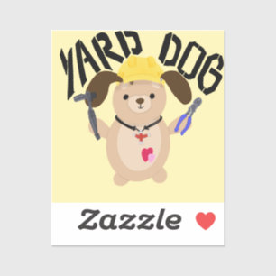 Cartoon Construction Worker Yard Dog