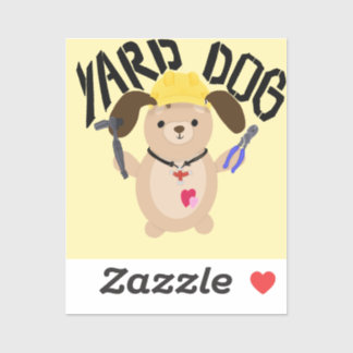 Cartoon Construction Worker Yard Dog