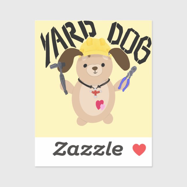 Cartoon Construction Worker Yard Dog (Sheet)