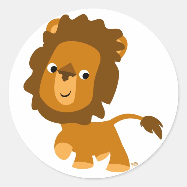 Cartoon Contenu Lion autocollant (Devant)
