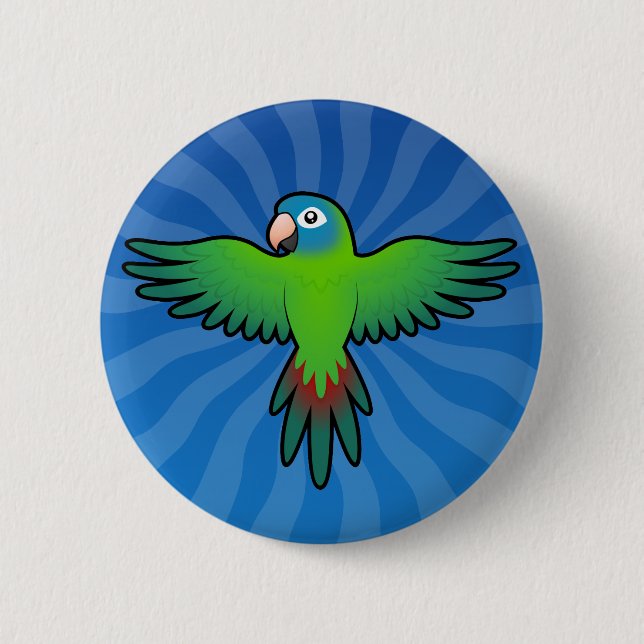 Cartoon Conure / Lorikeet / Parrot 2 Inch Round Button (Front)