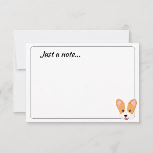 Cartoon Corgi Custom Just a Note Card