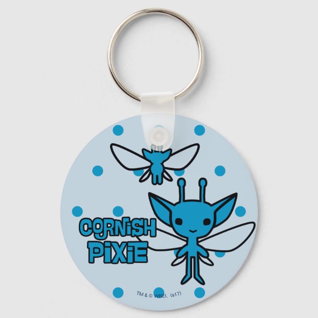 Cartoon Cornish Pixie Character Art Keychain (Front)