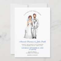 Cartoon Couple Photo Personalized Wedding