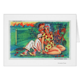 Cartoon Couple with Tennis Gear