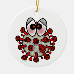 Cartoon COVID-19 Christmas Ornament