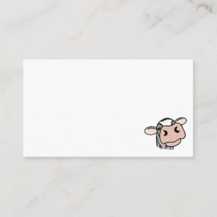 cartoon cow black white pink kiss grey farm animal business card