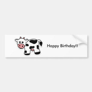 Cartoon Cow Bumper Sticker
