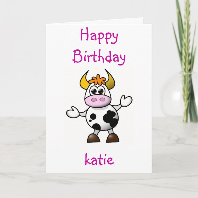 Cartoon Cow Card (Front)