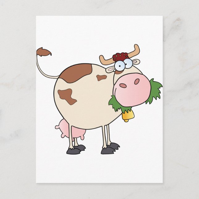 Cartoon Cow Character Postcard (Front)