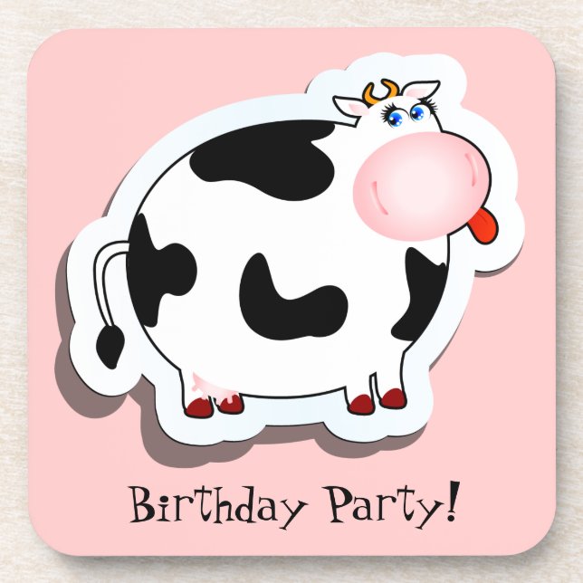Cartoon cow, coaster (Front)