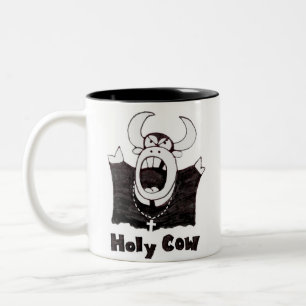 Cartoon Cow Holy Cow Products Two-Tone Coffee Mug