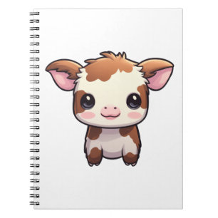 Cartoon cow illustration notebook