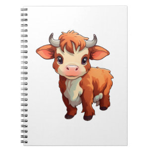 Cartoon cow illustration notebook