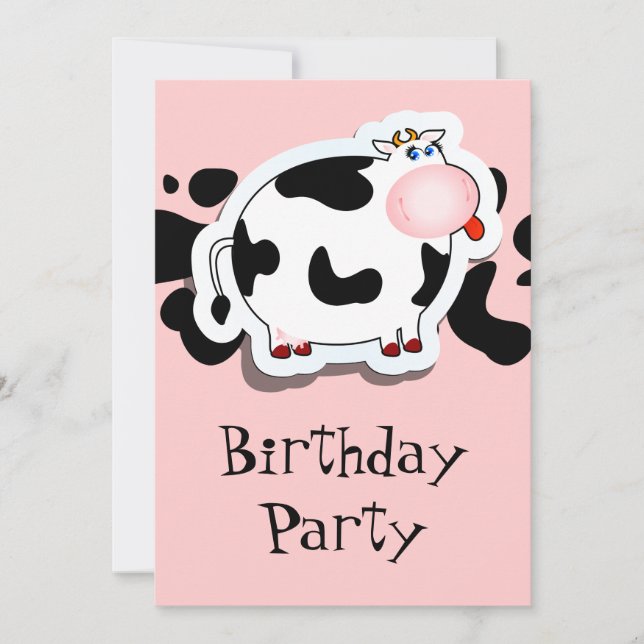 Cartoon cow, invitation (Front)