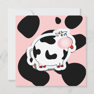 Cartoon cow, invitation
