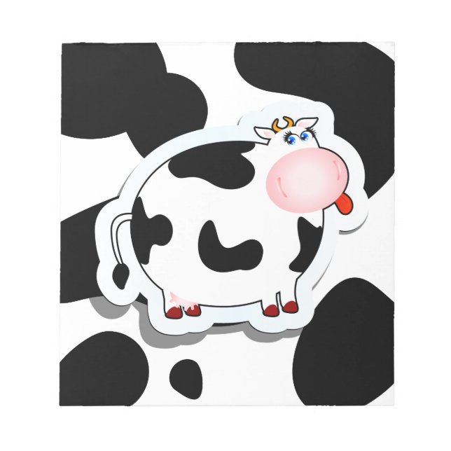 Cartoon cow, notepad (Front)