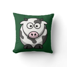Cartoon Cow on Green