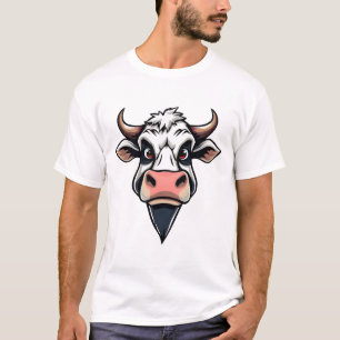 Cartoon Cow Print Design T-Shirt