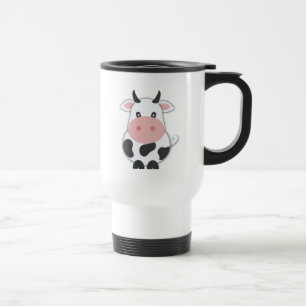 Cartoon cow travel mug