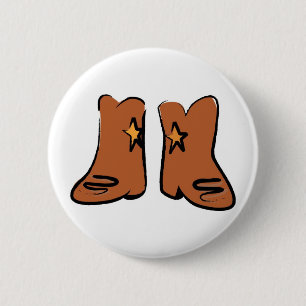Cartoon Cowboy Boots 2 Inch Round Button