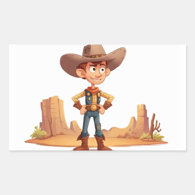 Cartoon Cowboy Sticker (Front)