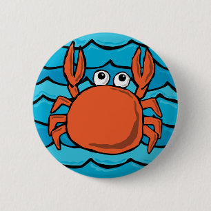 Cartoon Crab 2 Inch Round Button