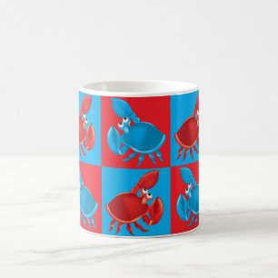 Cartoon crab mosaic coffee mug