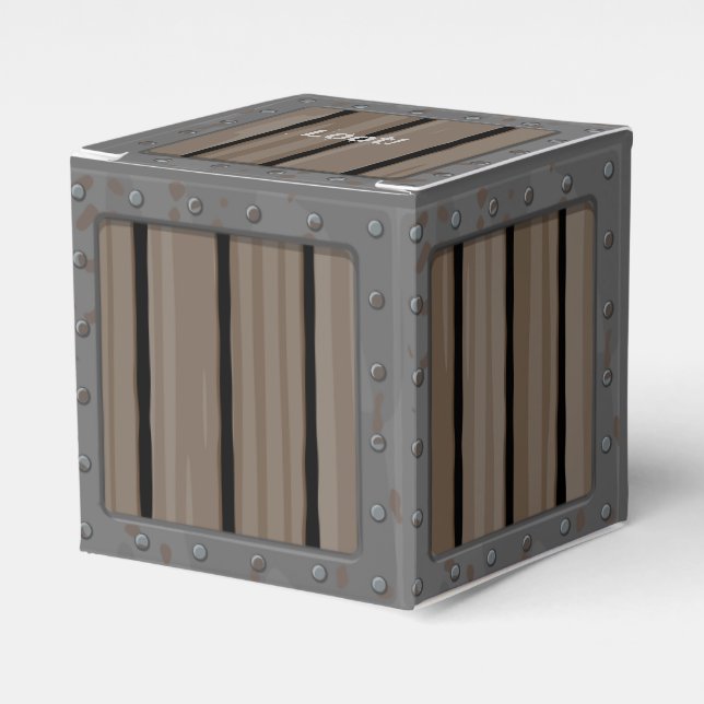 Cartoon Crate Favor Box (Front Side)