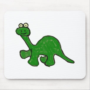 Cartoon Crayon Brontosaurus Collection Mouse Pad