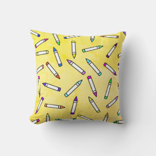 Cartoon Crayon Pattern Decorative Throw Pillow