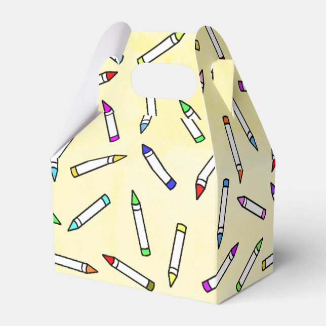 Cartoon Crayon Pattern Favor Box (Front Side)