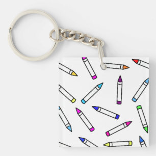 Cartoon Crayon Pattern Keychain