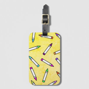 Cartoon Crayon Pattern Luggage Tag