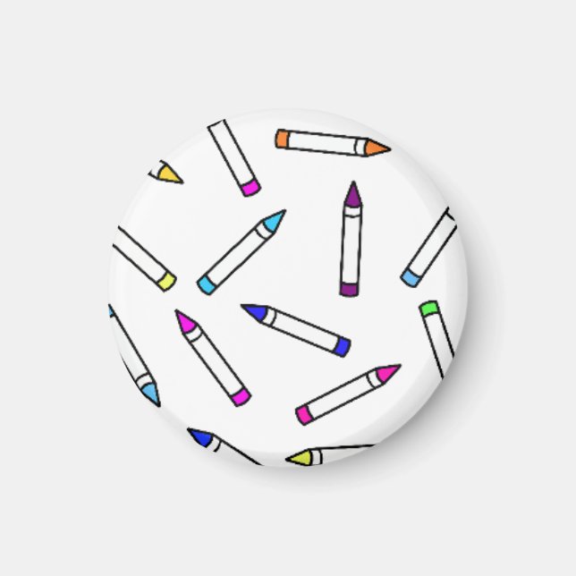 Cartoon Crayon Pattern Magnet (Front)