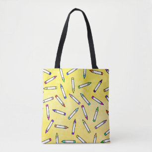 Cartoon Crayon Pattern Tote Bag