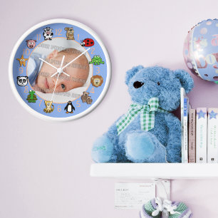 Cartoon Critters Kids and Babies Custom Wall Clock