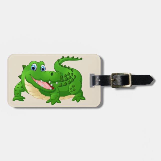 Cartoon Crocodile background Luggage Tag (Front Horizontal)