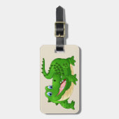 Cartoon Crocodile background Luggage Tag (Front Vertical)